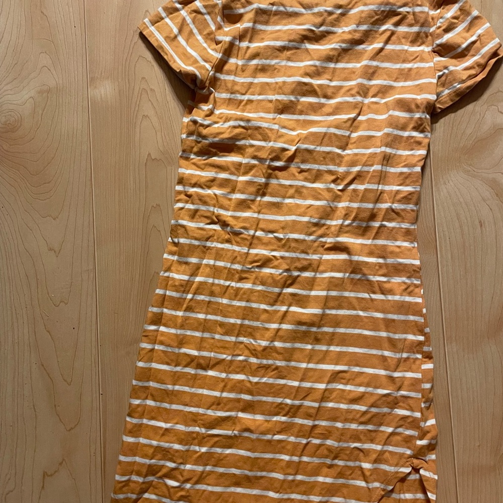 Heart Hips Orange and White Striped Mini Dress